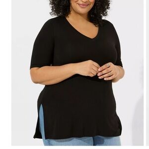 Torrid Super Soft Knit tee black tunic top 2X